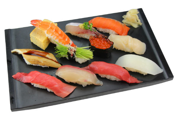 A decorative sushi selection