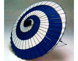 Wagasa Umbrella - Blue/White Spiral